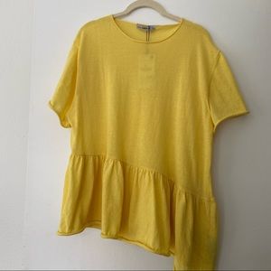 COPY - Zara Bright Yellow Asymmetrical Knit Tunic